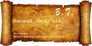 Baranyi Terézia névjegykártya